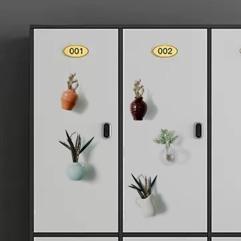 Mini Vase Magnets for Fridge 8 PCS,Small 3D Flower Plant