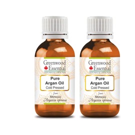 Greenwood Essential Argan (Moroccan) Oil (Argania spinosa) | Cold Pressed | Natural | Undiluted | For Diluting Essential Oils | For Hair, Skin & Massage | Men & Women |15ml X 2 (1 oz)