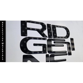 AUTOCARIMAGE Tailgate raised reflective letters fits HONDA RIDGELINE 2024 2025 GREY FLAG