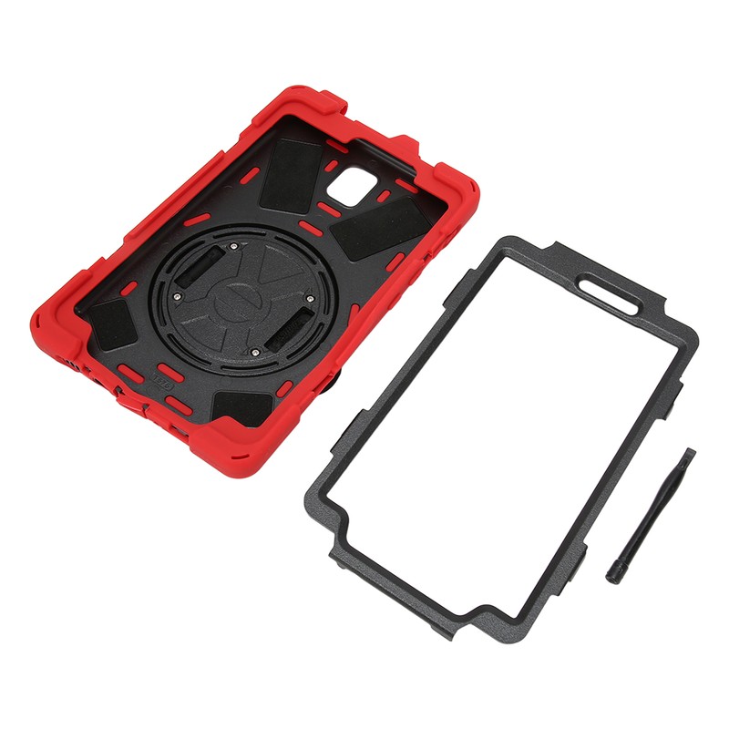 Tablet Case Silicone Hard PC Precise Cutouts Adjustable Strap Rotating