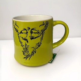 sleigh bell bistro Upside Down Grinch Ceramic Mug New 16 Oz