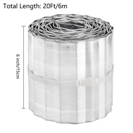 YOUEON 20Ft Corrugated Garden Edging Border, 6 Inch Tall Metal Landscape Edging Border, Sturdy Lawn Edging Border for Yard, Graden, Flower Bed, Lawn, Pathway, Silver