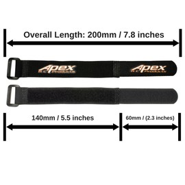 Apex RC Products 5 Pack - 20mm x 200mm Lipo Battery or Camera Straps 3050