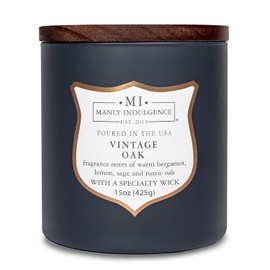 Manly Indulgence - Velas perfumadas de roble clsico para hombres, 15 onzas, cera de mezcla de soja premium, quemaduras de 60 horas, velas perfumadas  