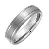 Theia Nickel Free Tungsten Matt with Polished Grooves 6mm Ring