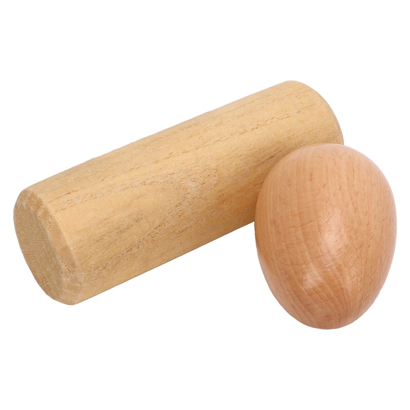 2PCS Wood Egg Shaker Natural Safe Musical Hand Percussion Instrument