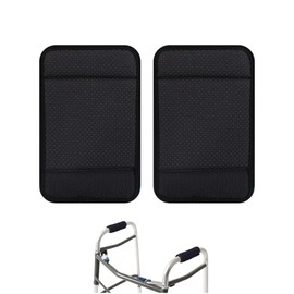 TUKEVA 2 Stück Walker Handgriff Gepolsterte Krückengriffpolster Weicher Schwamm Gehstock Griffabdeckung für Geharmkrücken Polsterung für Geharmkrücken für Gehwagen Krücke Rollstuhl (Schwarz)