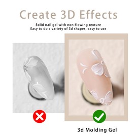 Solid 3d Nail Sculpting Gel For Nail Art, 3d Nail Art Gel Multifunctional 3d Molding For Nails Salon Home DIY (White)