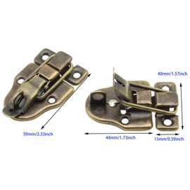 Retro Style Duckbilled Toggle Hasp Latch,LBTODH 2 pcs Antique Toggle Hasp Latch with Padlock Hole for Jewelry Box Cabinet Toolbox Suitcase,with Mounting Screws(Bronze)
