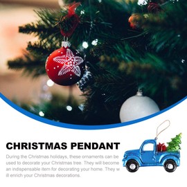 KESYOO Christma Truck Ornament Xmas Tree Hanging Pickup Truck with Christmas Tree Ornament Farmhouse Home Decor