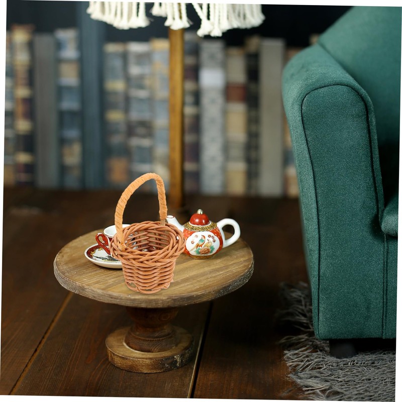 KONTONTY 6 Pcs Pp Woven Mini Baskets Handles Tiny Storage