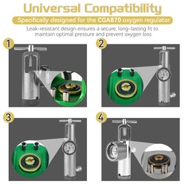 Oxygen Regulator Brass Yoke Washer Seals Brass & Viton Design, Leak Proof O-Rings Seals for Oxygen Regulator CGA870 Oxygen Tank Connection (5 Pack)