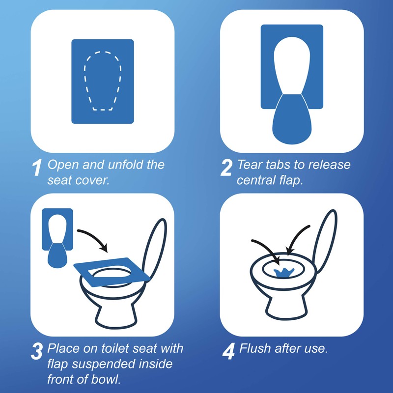 Rockland Guard Toilet Seat Cover - Flushable & Disposable Toilet