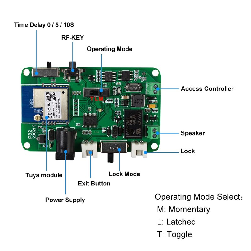 QTTYELOK WiFi Tuya Door Access Control System Kit Wireless Gate