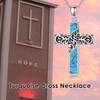 MEIDERBO Turquoise Cross Necklace 925 Sterling Silver Filigree Turquoise Cross