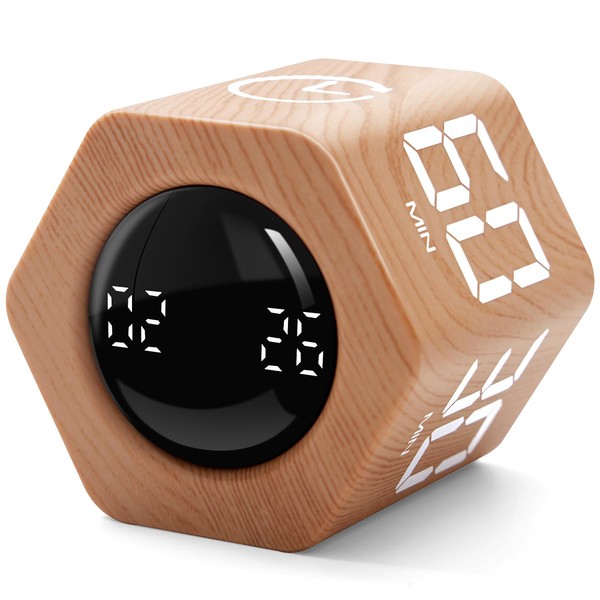 Exlliy Pomodoro Timer 1,5,10,30,60 Minutes Preset, Desk Productivity Cube with/Gravity