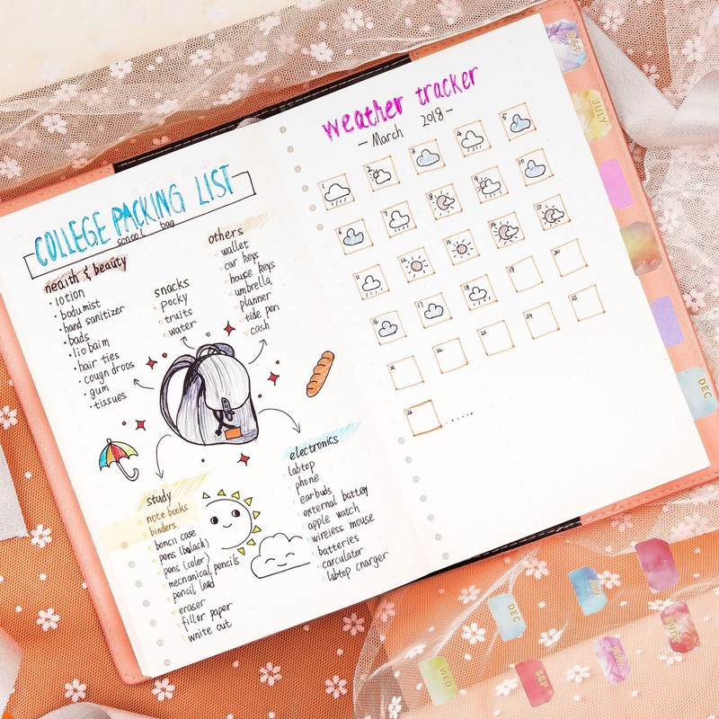 Monthly Tabs Planner Stickers Double Sided Index Tabs Writable Note