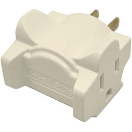 Hug-A-Plug Dual Outlet Wall Adapter, Twin Pack Ivory