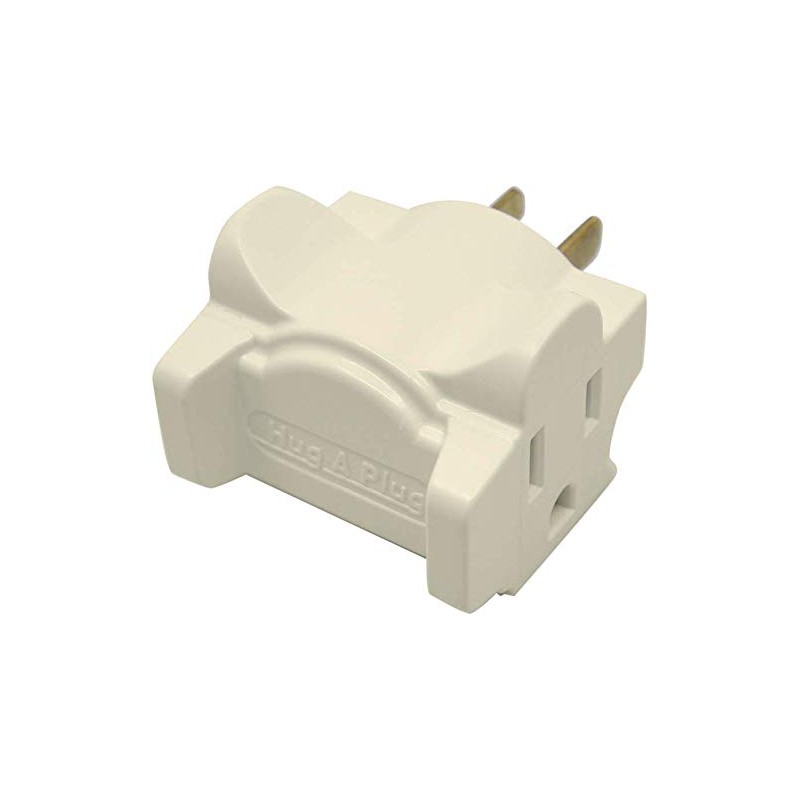 Hug-A-Plug Dual Outlet Wall Adapter, Twin Pack Ivory