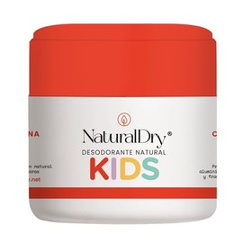 NaturalDry - Desodorante natural Kids - Infantil Dry para axilas de niñas o niños - No obstruye los poros y elimina el mal olor - con bicarbonato - Sin Aluminio - Sin parabenos Aroma Mandarina - (1 unidad)