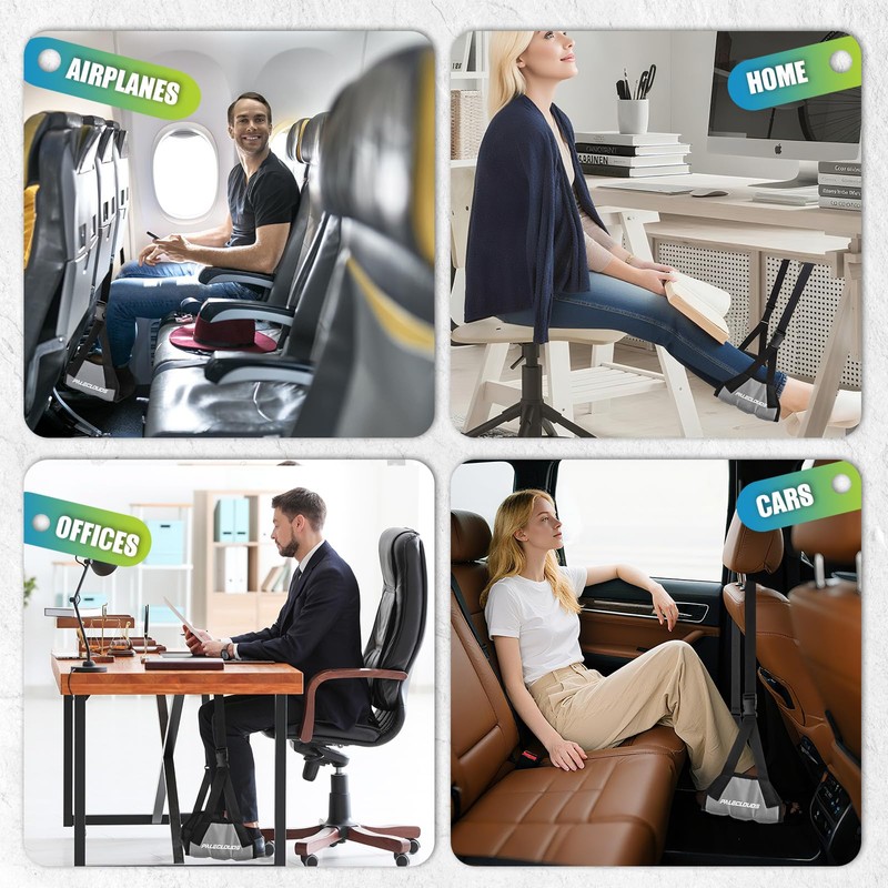 Foot Hammock for Plane Travel, No Collapse Thickened Bamboo Airplane
