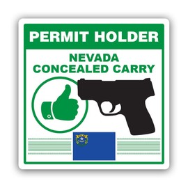 Nevada Concealed Carry Permit Holder CCW Sticker for Water Bottle Phone Tumbler Hard hat - Four Pack
