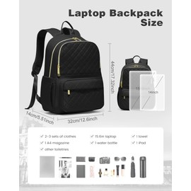 VGOCO Laptop Backpack Purse for Women,Work Business Computer Backpack 15.6 Laptop Bag Water Resistant College Teacher Backpack Mens Carry on Travel Backpack with USB Port Daypack Black