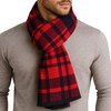 HONGTEYA Winter Warm Long Soft Scarf (Red Grid, One Size)
