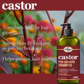 Difeel Pro-Growth with Castor Oil 4-PC Ultimate Hair Care Set - Shampoo 33.8oz,