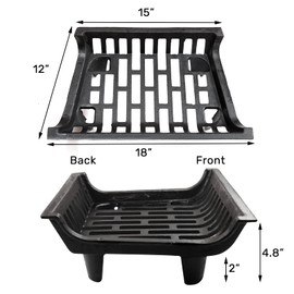 AGTEK 18 inch Fireplace Log Grate Heavy Duty Solid Steel Fire Grates Wood Stove Chimney Burning Rack Holder