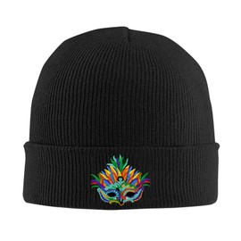 mutakin Carnival Mask Beanie Hat Winter Hat Beanie Cuffed Winter Hat Skull Watch Cap Fisherman Beanies for Women Men