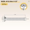 METALLIXITY Phillips Cross Recessed Countersunk Head Screws Bolts (#12-24x1-1/2") 25Pcs,