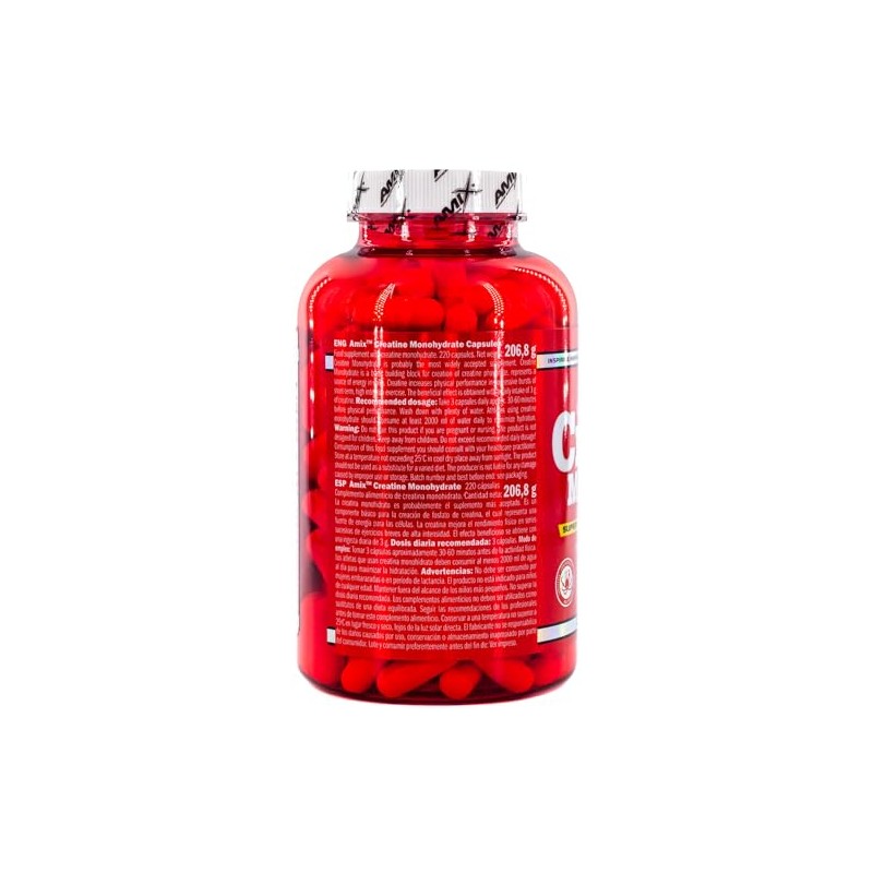 AMIX - Creatine Monohydrate - 220 Capsules - Dietary Supplement
