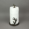 Rustic Brown Cast Iron Deer Antler Countertop Paper Towel Holder