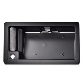 CROSSDESIGN Rear Back Door Handle & License Plate Tag Bracket Compatible with Ford Econoline E150 E250 E350 1992-2007 Smooth License Frame with Door Handle 6C2Z-15434A20-AA FO1820100 80915