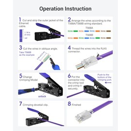 VCELINK - Herramienta de crimpado RJ45, todo en uno Ethernet para conectores Ethernet Cat6 Cat6A Cat5 Cat5e Cat7, RJ45 y RJ11/RJ12