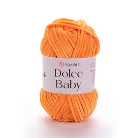 Yarnart Dolce Baby Yarn Soft Chenille Velvet Medium Blanket for Amigurumi and Crochet - 50g (1.76oz), 93 Yards (852ft)