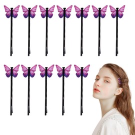 Butterfly Hair Clip 12 Pieces Hair Clips Pins Headwear Styling Tools Vathery Vintage Hair Clips Pins Barrettes Classy Hair Clips Bobby Pin for Girls and Women Hair Design (Purple)