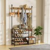 ROOMTEC Coat Rack Shoe Bench,Hall Tree with Shoe Bench for