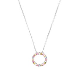 s.Oliver 2037837 Women's Necklace with Pendant 925 Sterling Silver with Synthetic Zirconia 42 + 3 cm Silver Comes in Jewellery Gift Box, Sterling Silver, Synthetic zirconia.