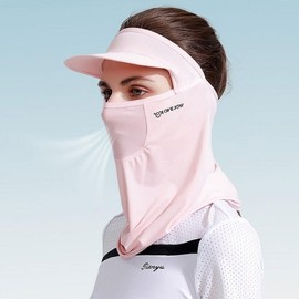 XTJ72 Cooling Cap Balaclava with Integrated Mask and Face Sun Visor for Golf, Hiking, Jogging XTJ72 Gray