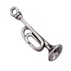 Sterling Silver 3D Musical Instrument Military Bugle Horn Charm