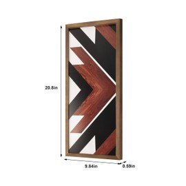 flangairy Southwestern Aztec Wall Decor Native American Wood Wall Art Boho Framed Navajo Tribal Western Modern Boho For Home Living Room Bedroom Bohemian Geometric Frames Hanging Decorations