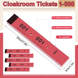 Nezyo Numbered Tickets from 1 to 500 Numbered Wardrobe Marks Perforated and Disassembled into Three Parts for Wardrobe, Dressmaking, Shoemaking, Cleaning, Reception, Gala