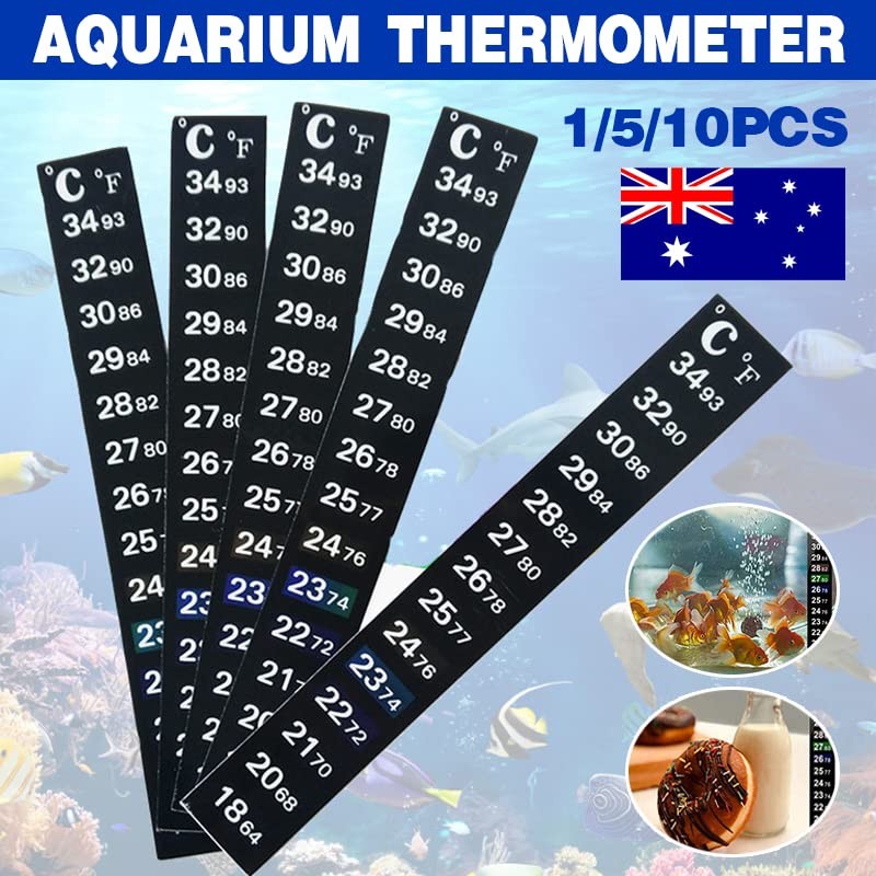 Upto 1x Aquarium Thermometer Fish Tank Sticker Temperature Strip Dual