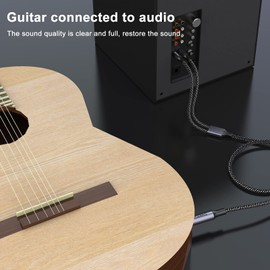 MOSWAG 1/4 inch TRS to Dual RCA Audio Cable,Gold Plated Copper Shell Heavy Duty 6.35mm 1/4 inch Male TRS to 2 RCA Male Stereo Audio Y Splitter Cable