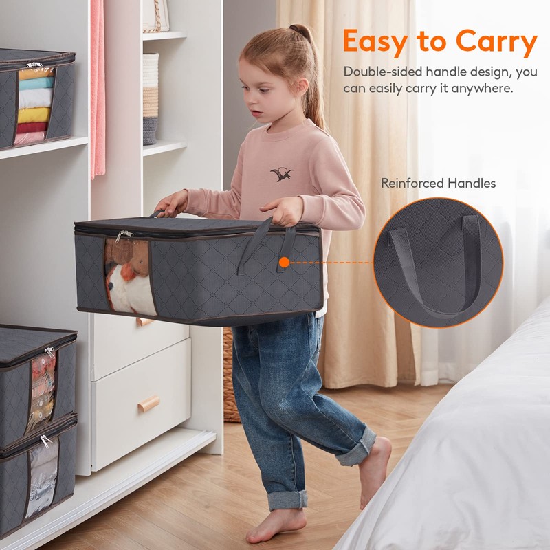Lifewit Clothes Storage Bag Foldable Storage Bin Closet Organizer with