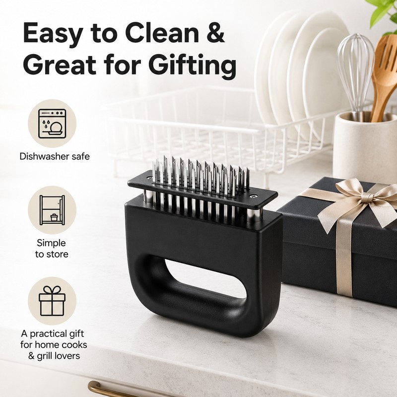 48-Blade Stainless Steel Meat Tenderizer Tool – Heavy Duty Handheld