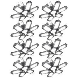 SEOBIOG LED Garage Lights 8 Pack, 200W 20000LM Plug in Linkable LED Shop Light, 6500K Ceiling Light Fixtures with 6+1 Deformable Panels for Garage, Work Bench (Built-in ON/Off Switch)