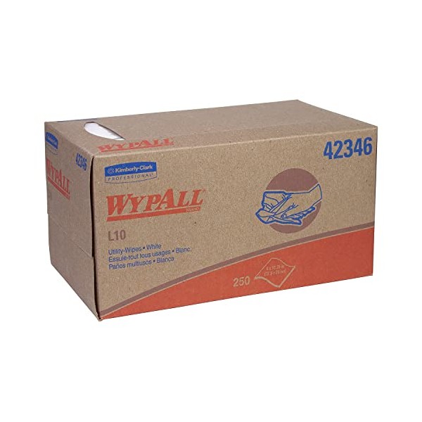 Wypall 42346 L10 Single Fold Wipers, 1-Ply, 250 Sheets/Box